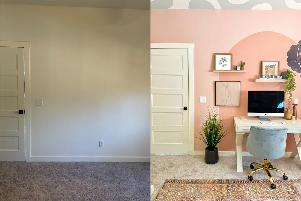 Craft Room Painted Arch with Behr SUnwashed Brick