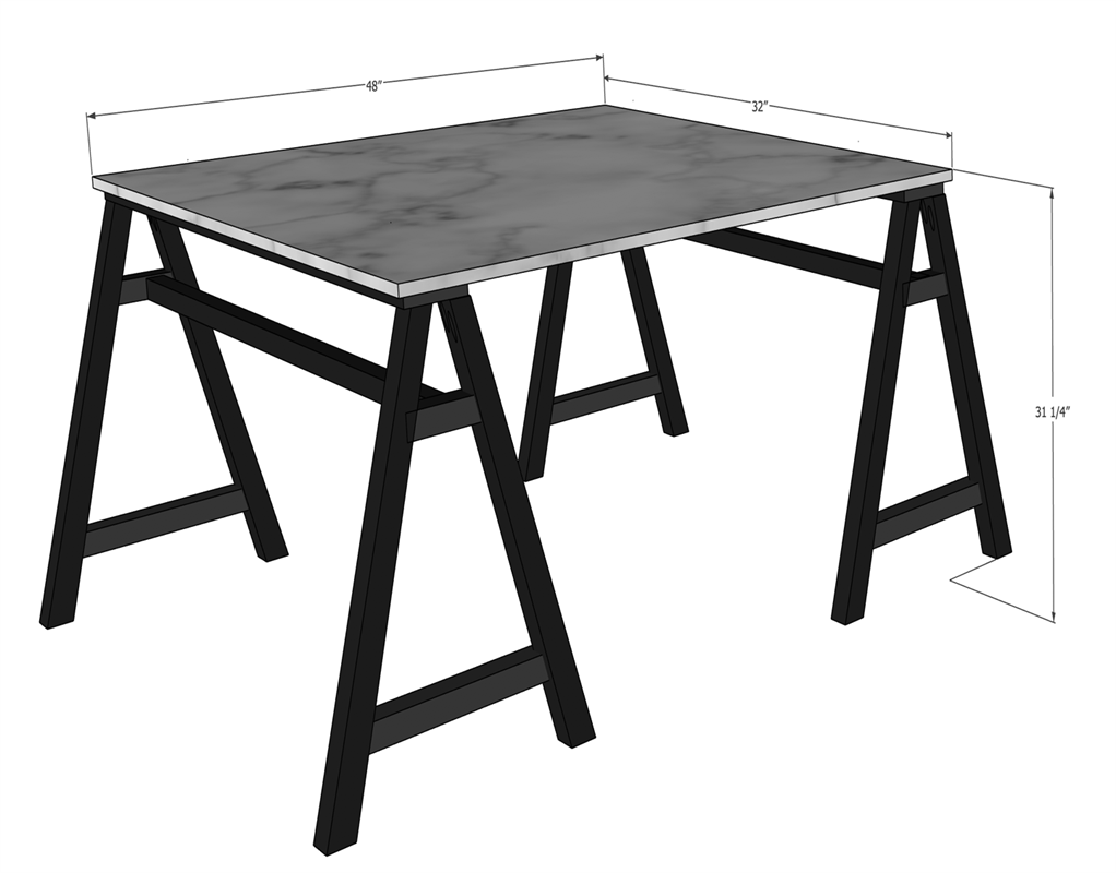 Sawhorse Desk Dimensions