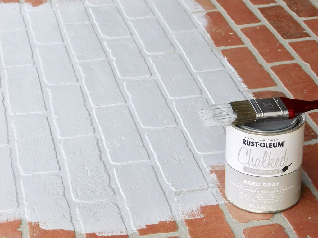 Faux brick painted with Rustoleum Chalk Paint
