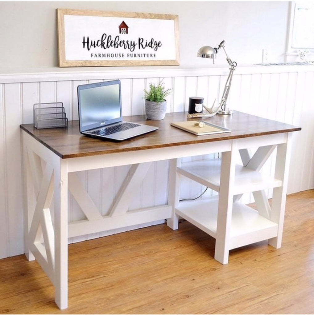 Farmhouse X Office Desk - Handmade Haven