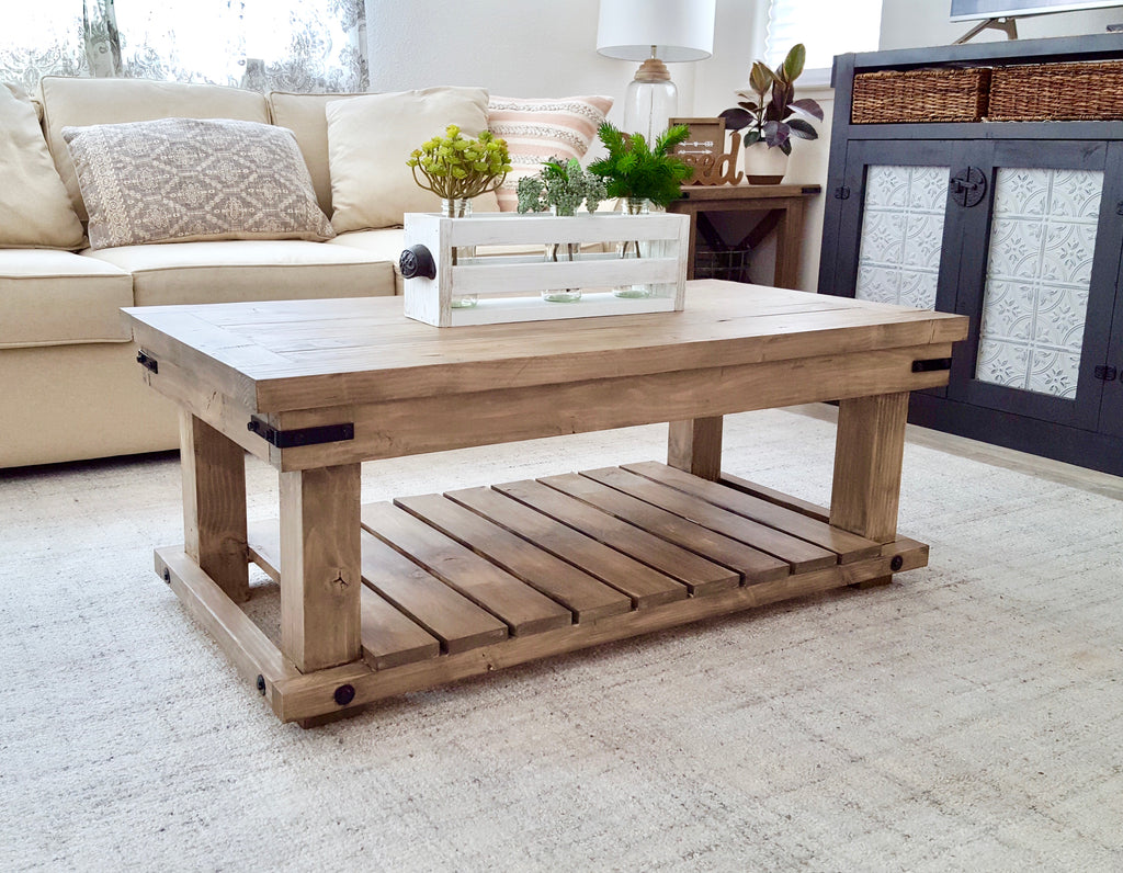 White Distressed Coffee Table Diy / Chapman pieced together wooden