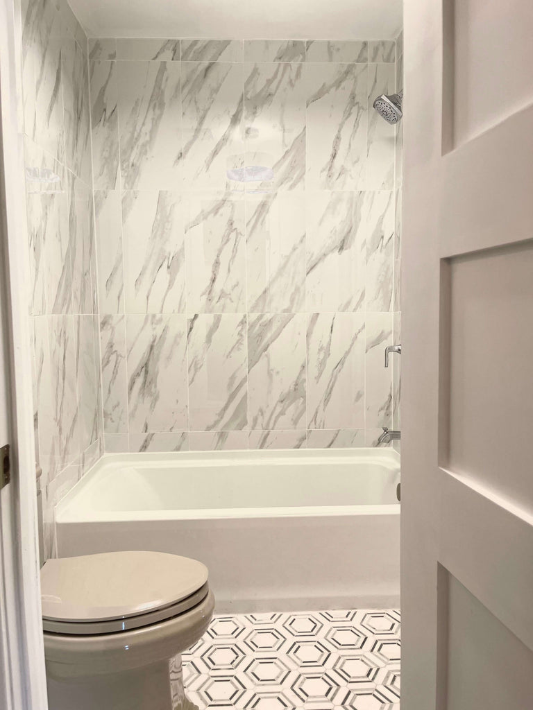 bathroom remodel white tile