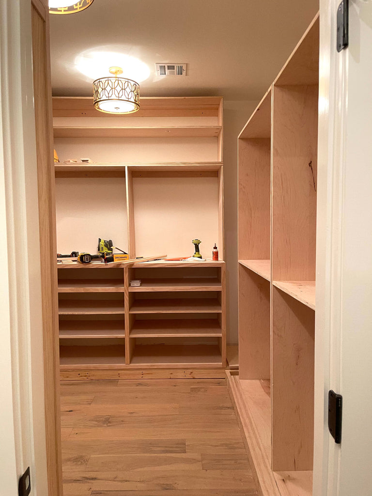 Building the wardrobe built in for a DIY master closet