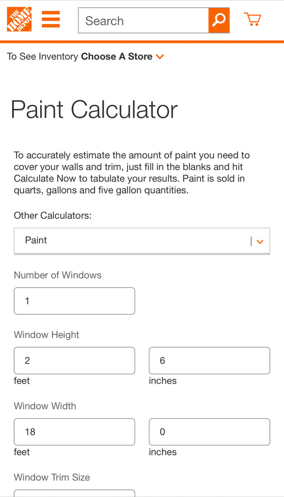 The Home Depot Paint Calculator