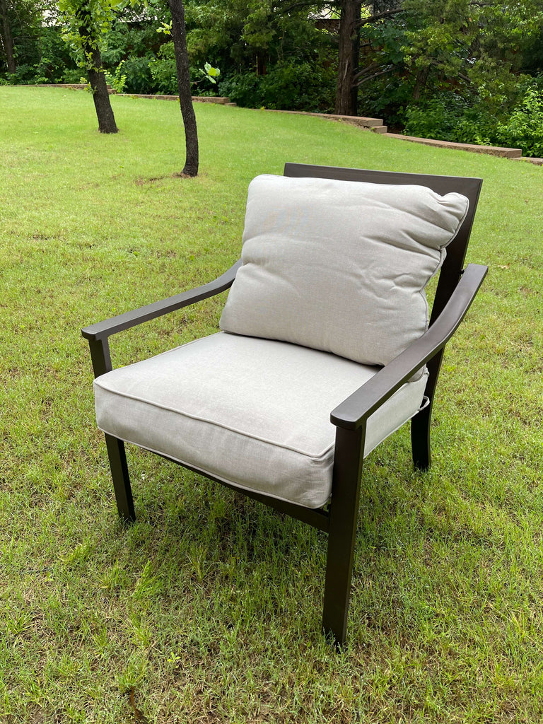 Outdoor Chair Makeover with Fabric Spray Paint - I SPY DIY