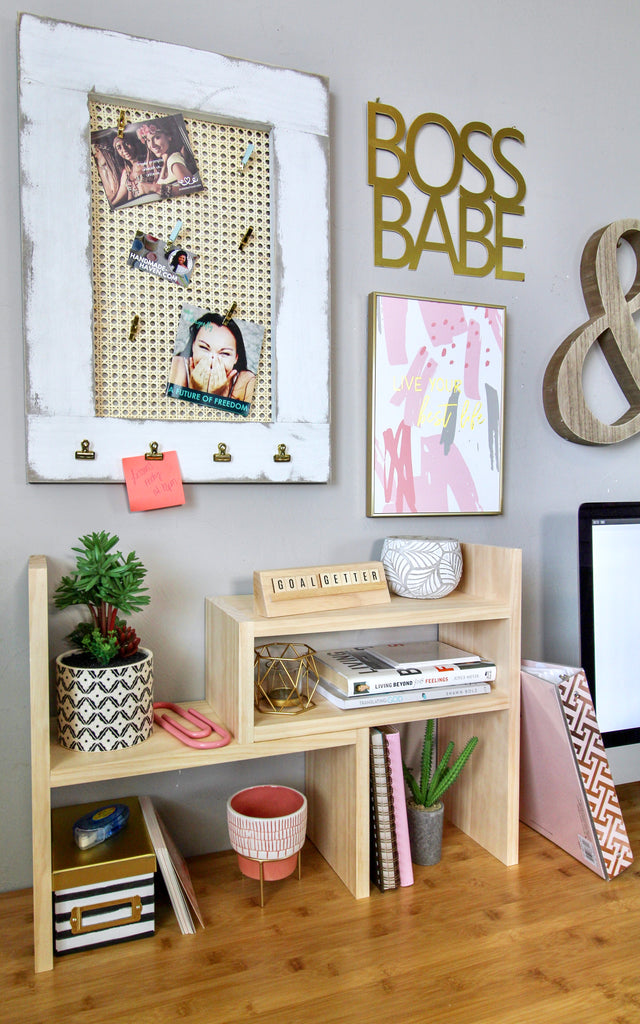 Office Shelf Organizer and Message Board