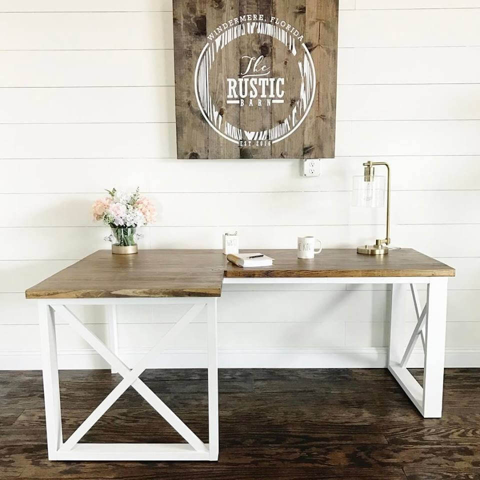 Farmhouse X Office Desk HandmadeHaven DIY Tutorials