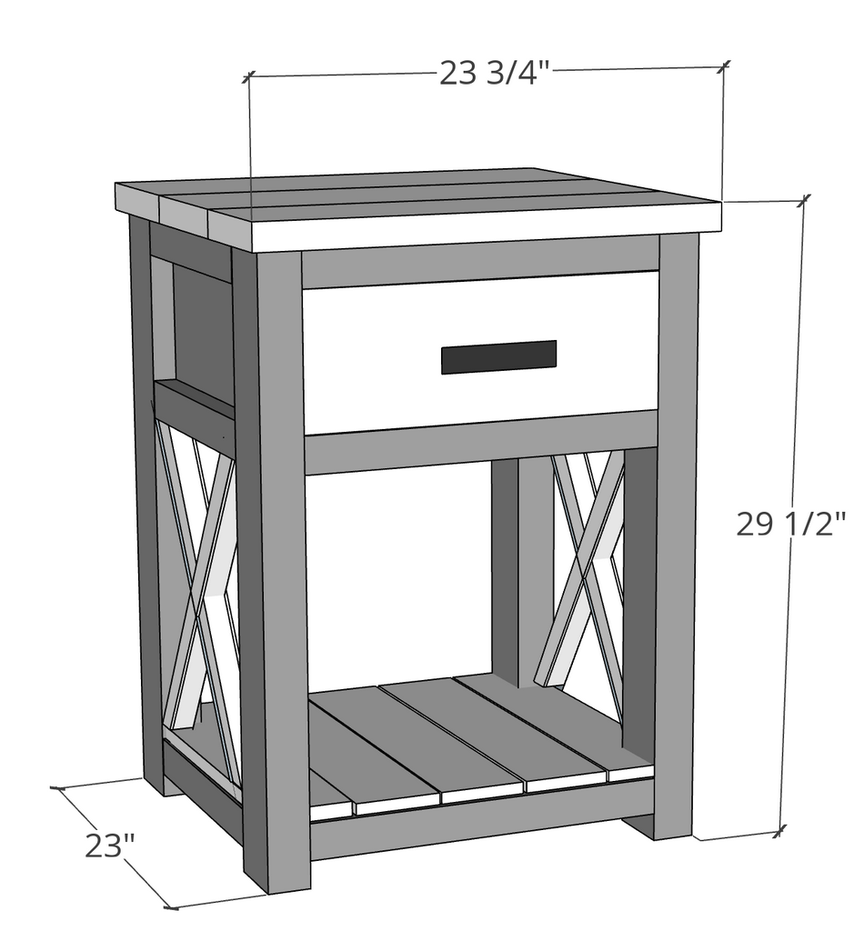  Farmhouse  Nightstand  Handmade Haven