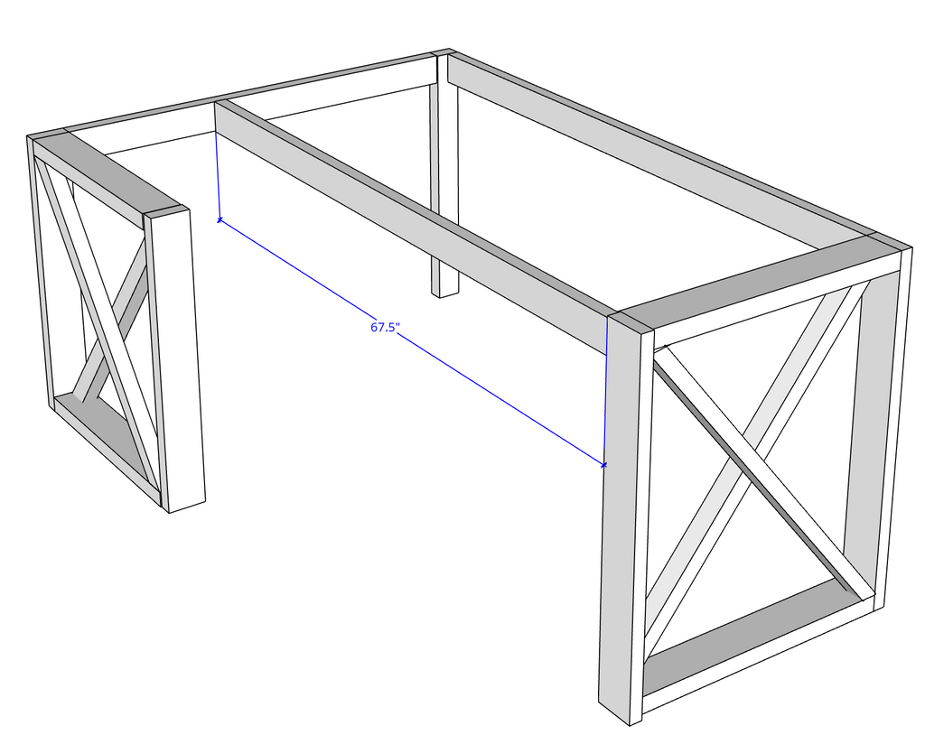 L Shaped Double X Desk Handmade Haven Diy