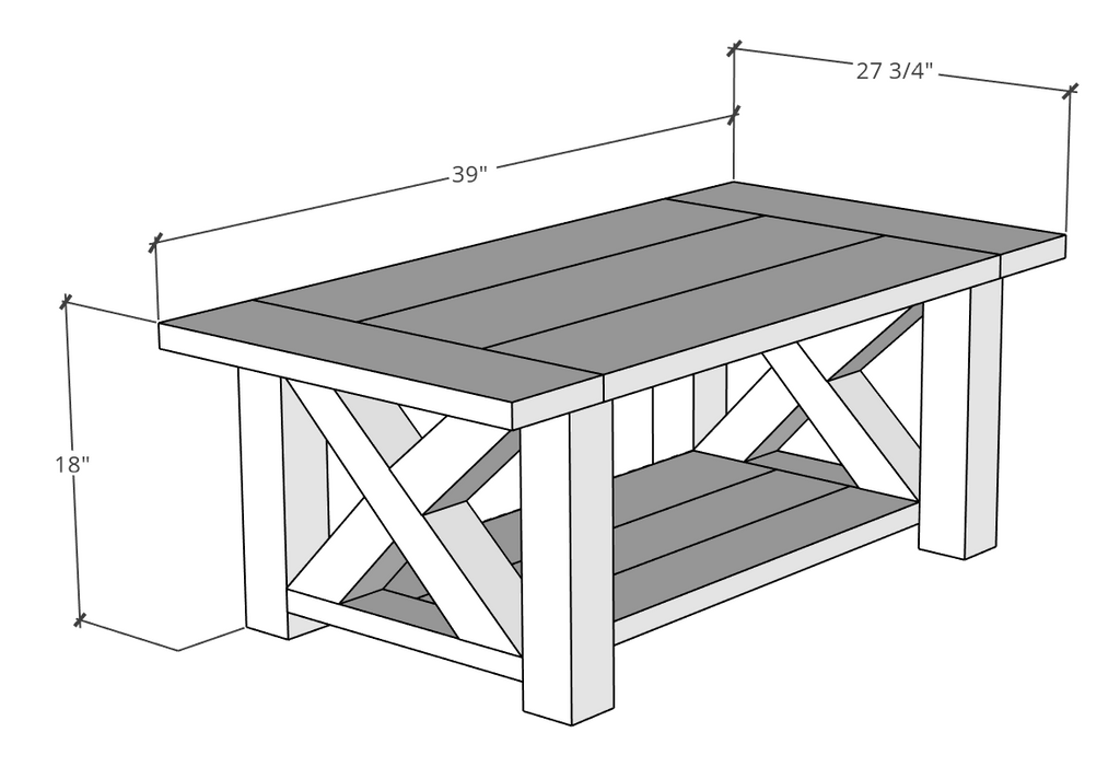 Diy Chunky Farmhouse Coffee Table Coffee Table Plans Handmade