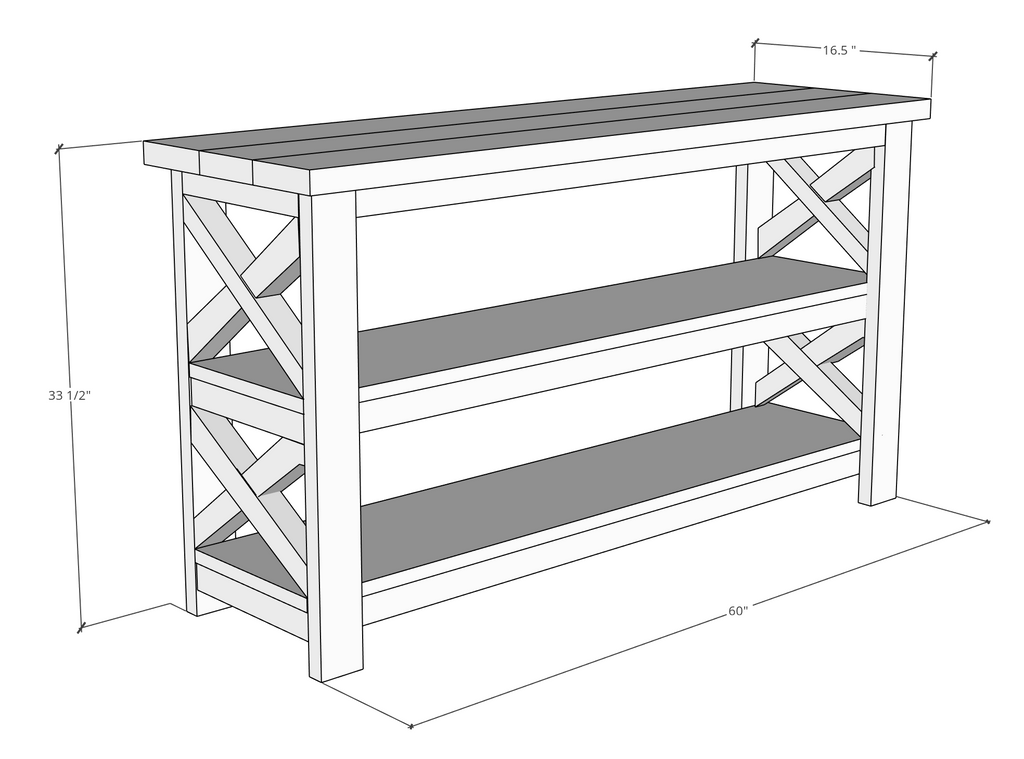 Rustic V Console Table Plans