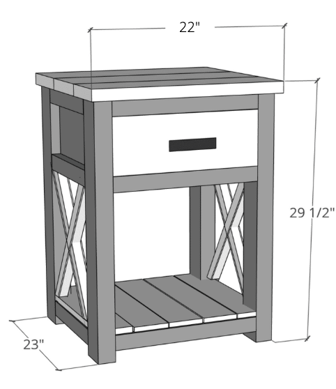 Farmhouse Nightstand Dimensions