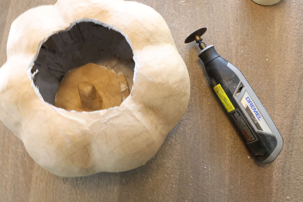 Carved Pumpkin Holder featuring Dremel 4V Rotary Tool