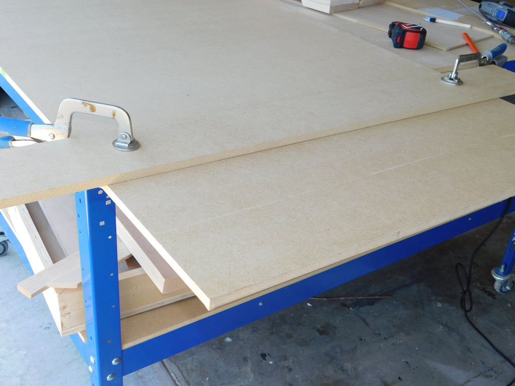 MDF clamped down