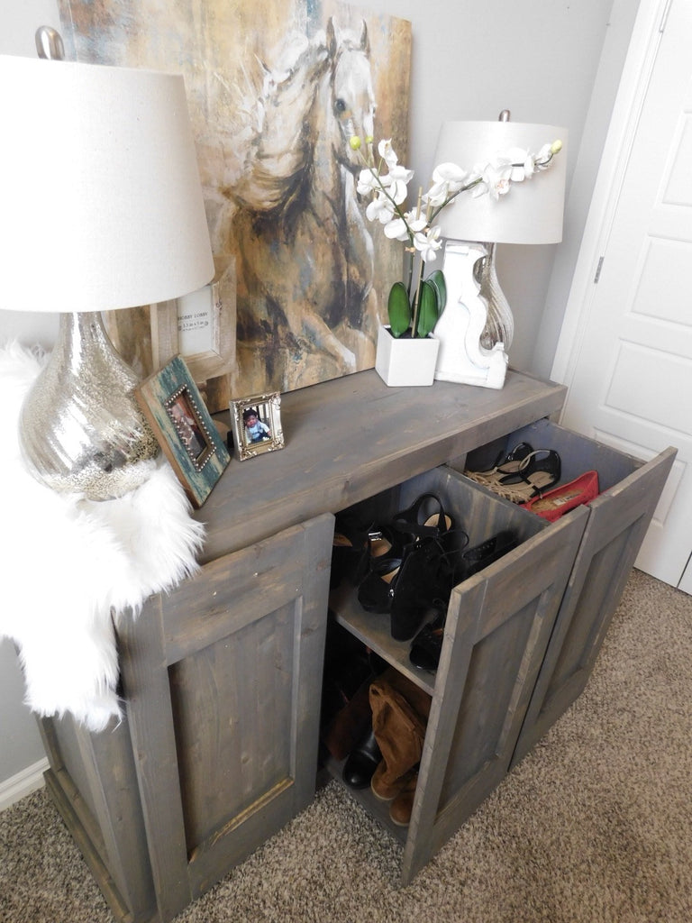 Hidden Shoe Cabinet provides storage for shoes