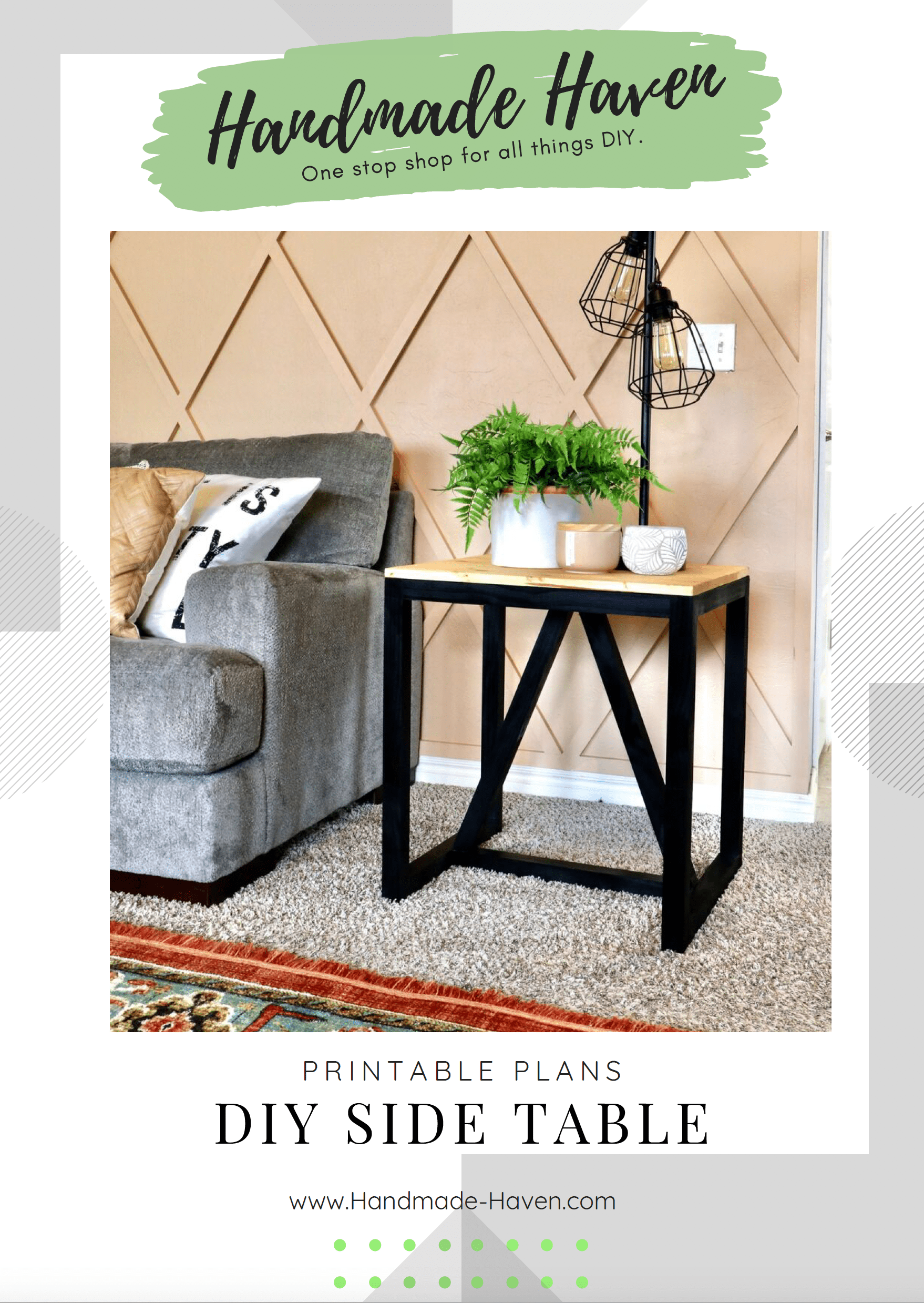 Diy Side Table Printable Plans Handmade Haven