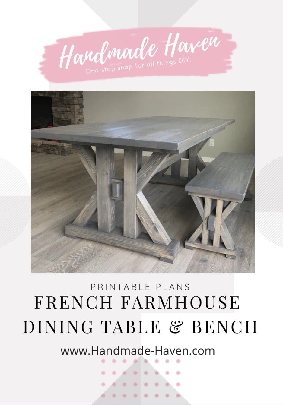 French Farmhouse Dining Table Printable Plans Handmade Haven