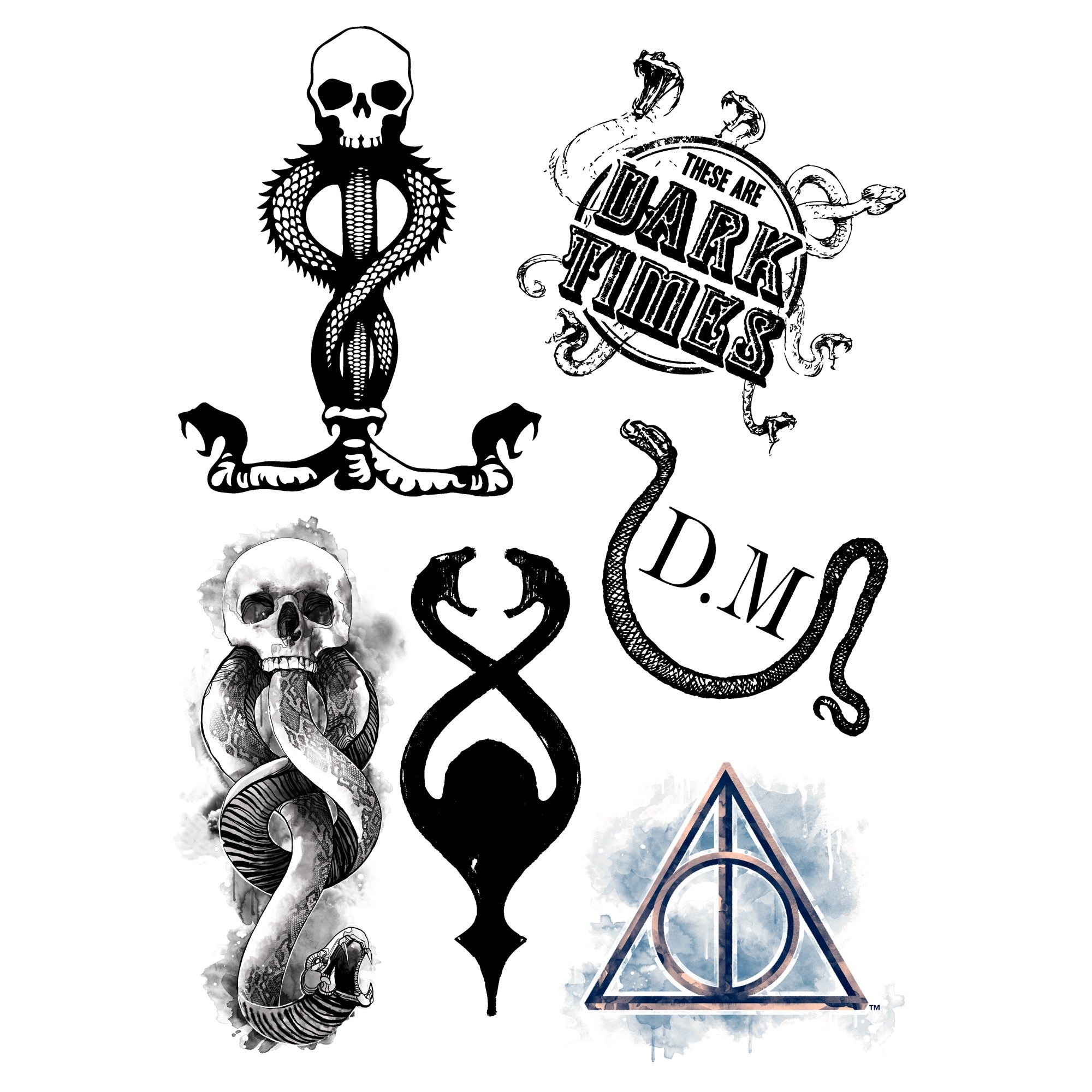 Temporary Tattoos (5 sets of 35 tattoos) | Harry Potter | Cinereplicas