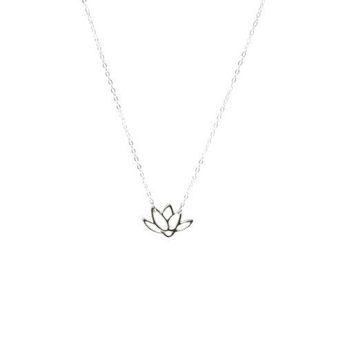 Lotus Flower Necklace in Sterling Silver or Gold – Uneedum