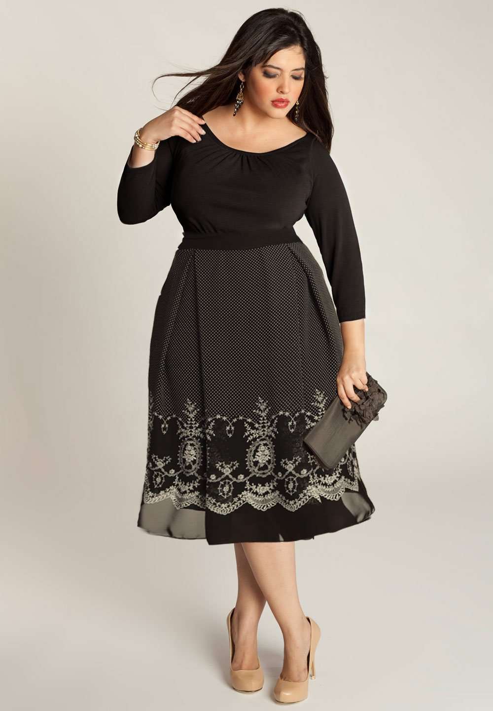 stof Prime Klappe Black made to measure chiffon dress | IGIGI.com