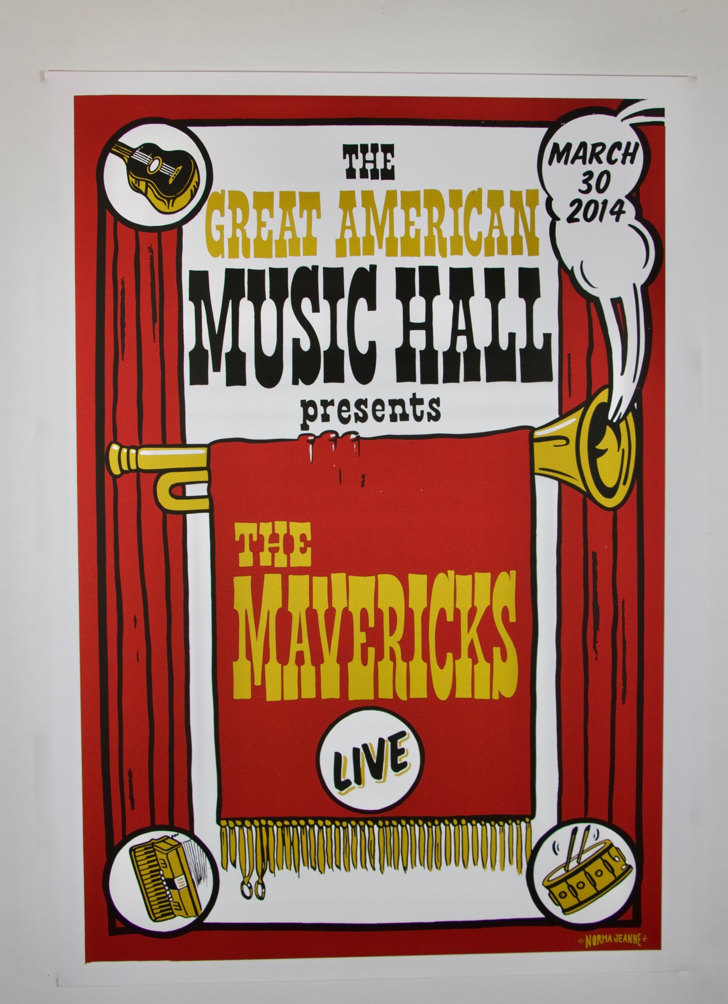 2014 Great American Music Hall San Francisco Poster The Mavericks