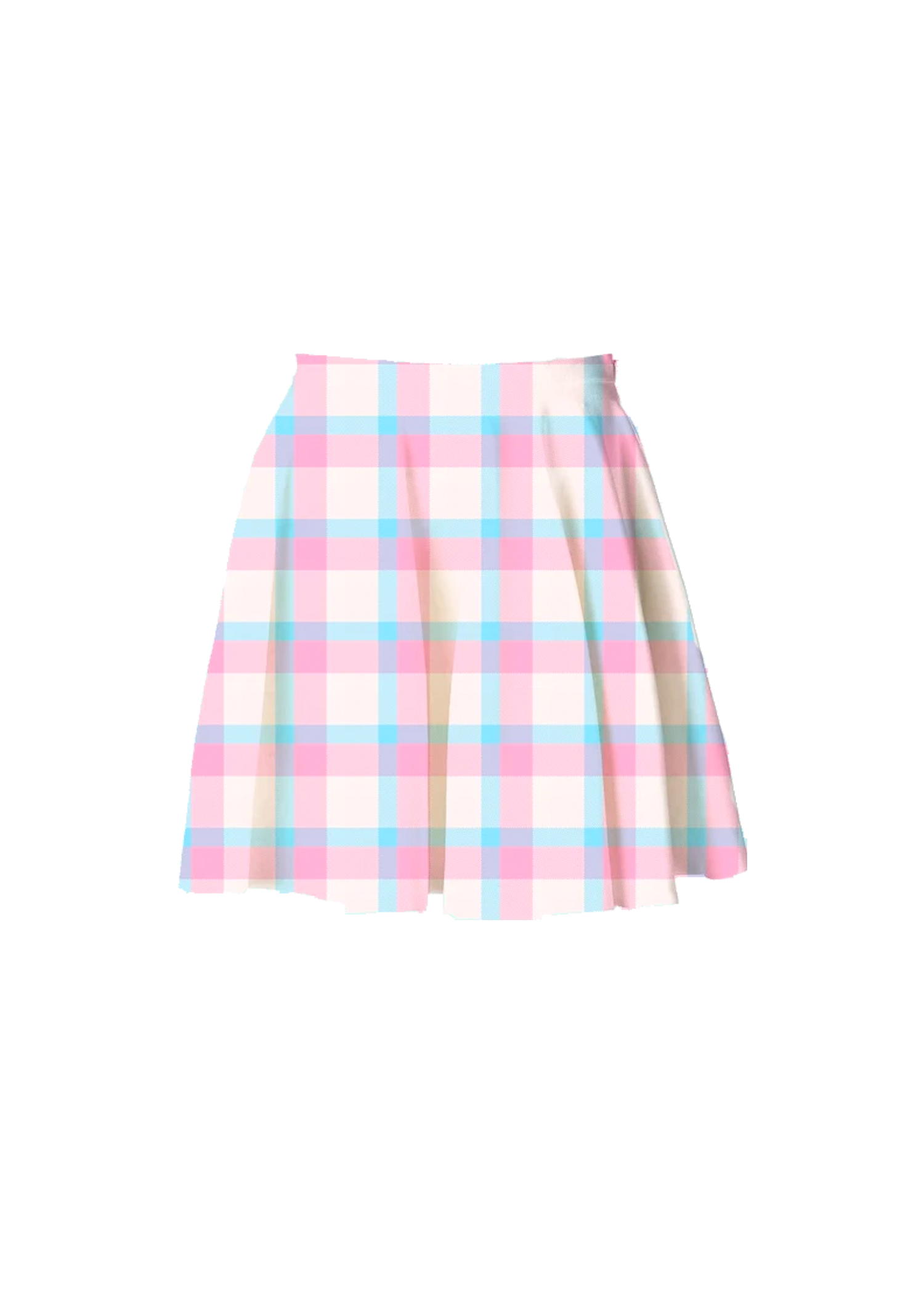 pink plaid skater skirt