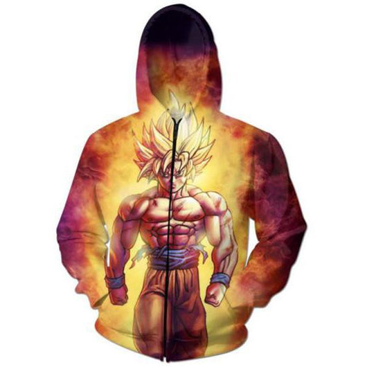 goku zip up hoodie