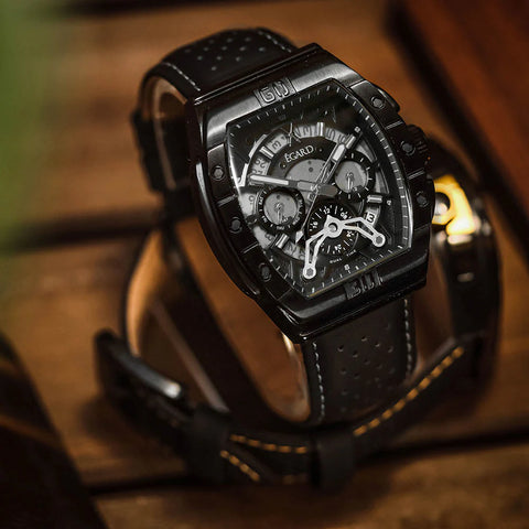 Men's leather strap watches.