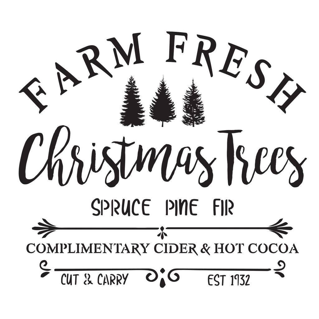 Farm Fresh Christmas Trees - 10 Mil Clear Mylar - Reusable Stencil Pat ...