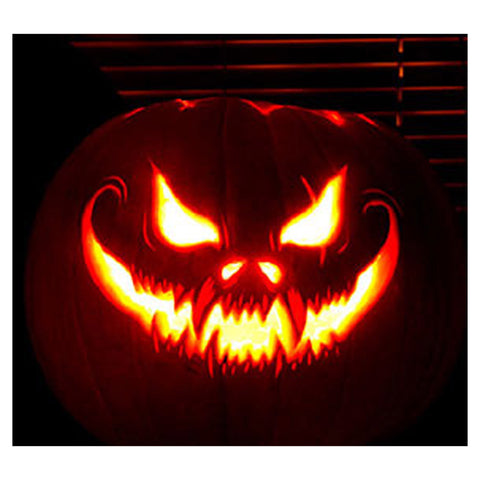 Mean Pumpkin Face Stencil - 10 Mil Clear Mylar - Reusable Pattern – Go ...