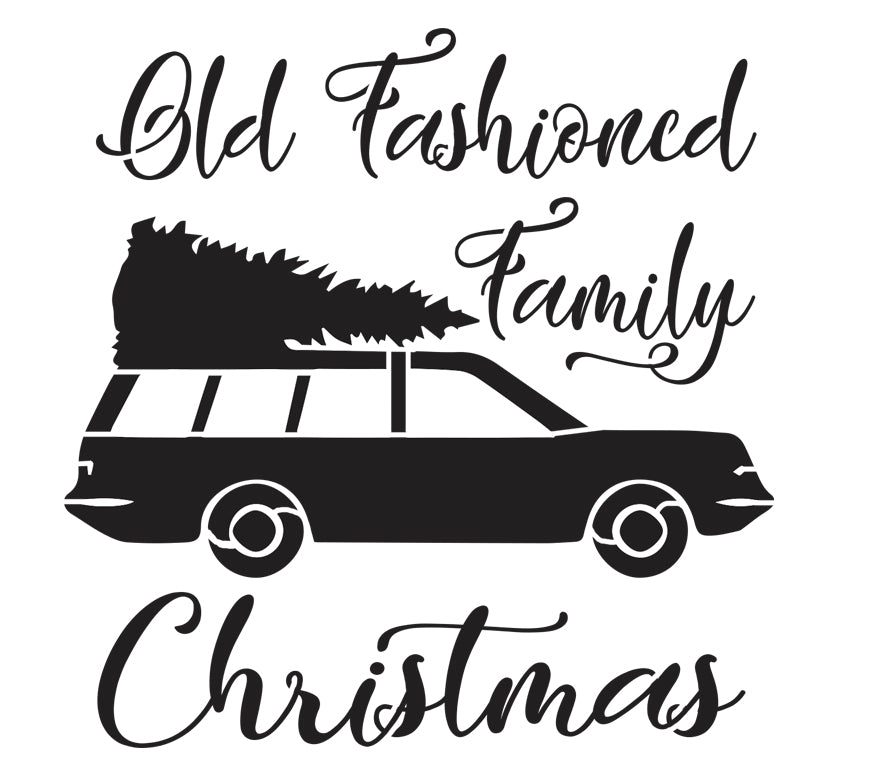 Old Fashioned Family Christmas - 10 Mil Clear Mylar -Reusable Stencil ...