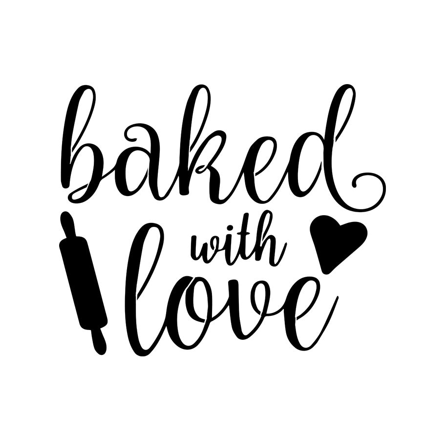 Download Baked With Love - 10 Mil Clear Mylar - Reusable Stencil ...