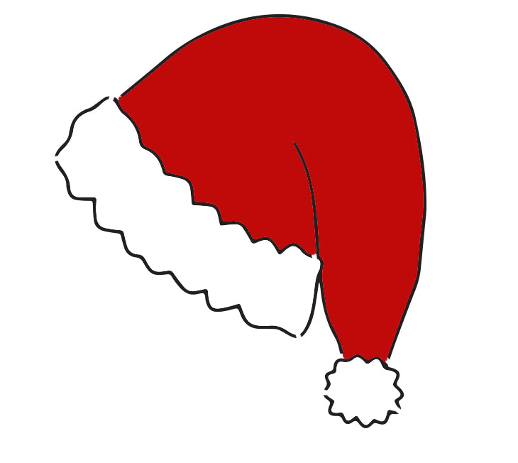 Santa Hat - 10 Mil Clear Mylar - Reusable Stencil Pattern – Go Stencil