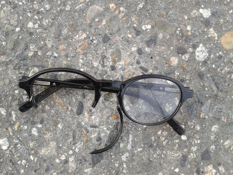 broken glasses on ground