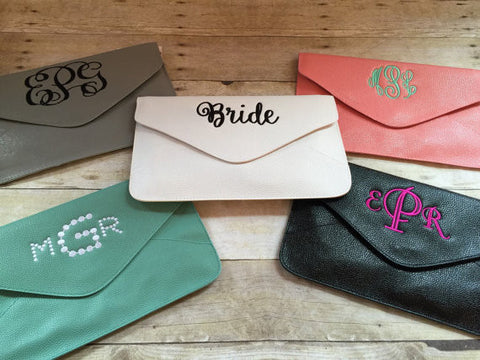 personalized clutch purse