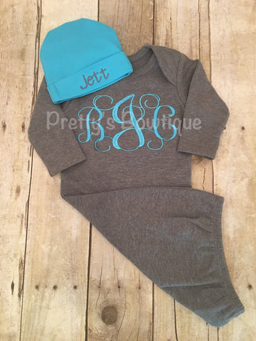 baby boy coming home outfit personalized