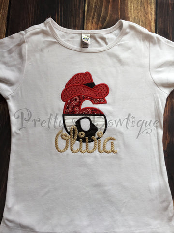 Girls Western Birthday Shirt-- Cowgirl 