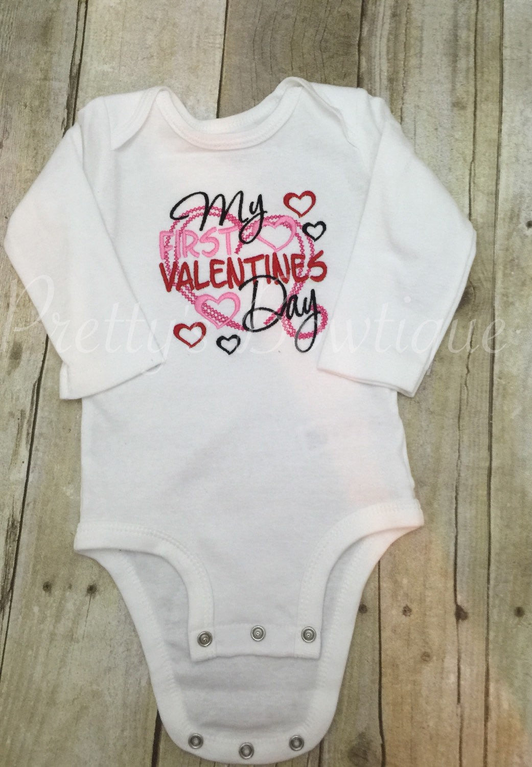 my first valentine's day onesie girl