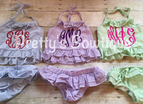 monogram bathing suit