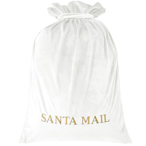 Large Luxury Velvet Christmas Sack Snow White 60 cm by 90 cm