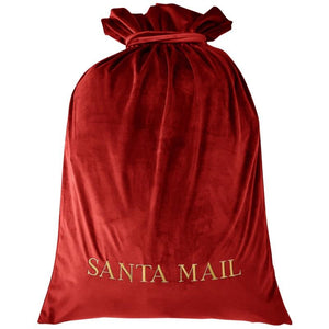 Large Luxury Velvet Christmas Sack Red 60 cm by 90 cm