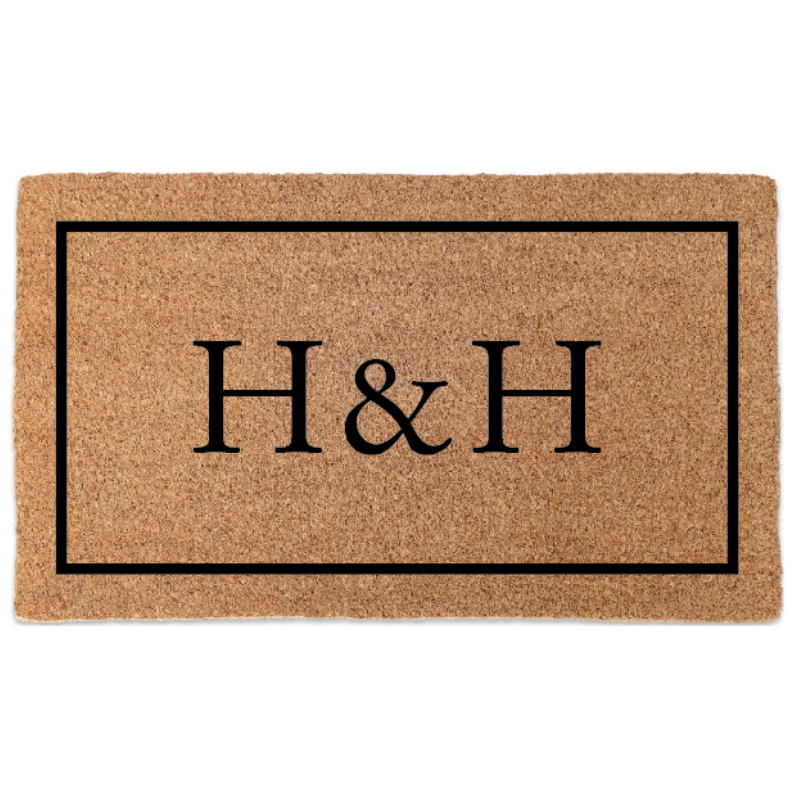 Custom Initial & Initial Coir Doormat Without Crest