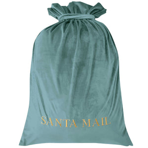 Large Luxury Velvet Christmas Sack Sage Green 60 cm by 90 cm