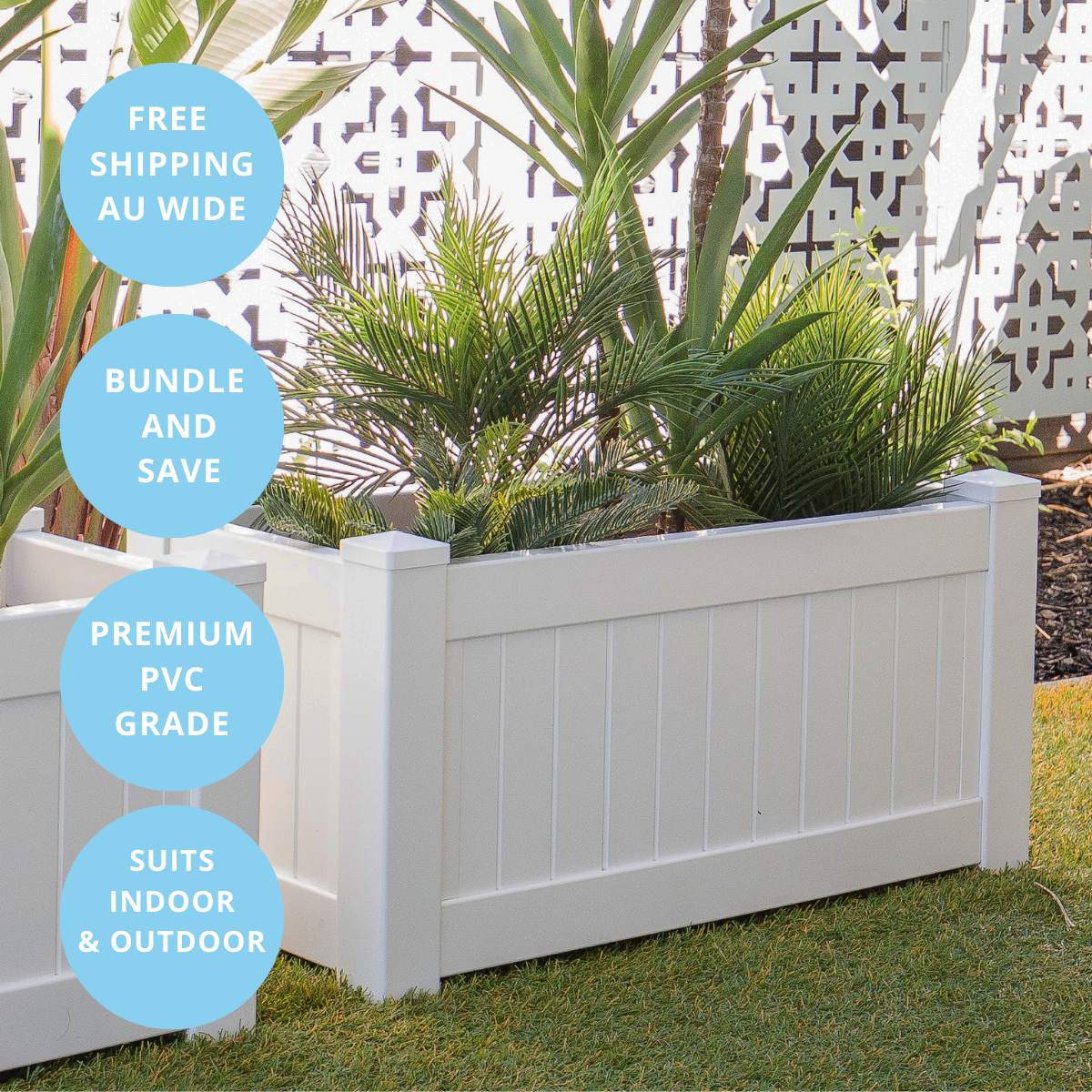 PVC Planter Box Rectangle 95 cm by 45 cm | Hamptons Home | Reviews on Judge.me