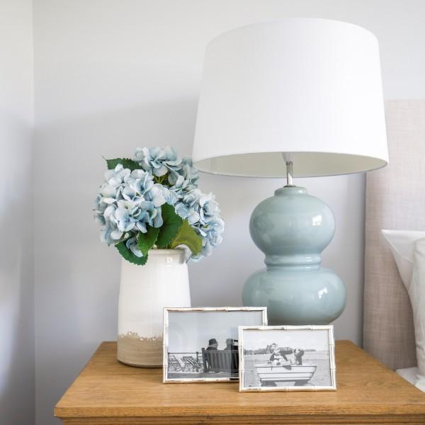 Alpine Fog Blue Bedside Table Lamp Hamptons Home 