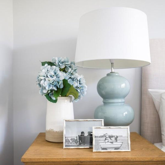 Alpine Fog Blue Bedside Table Lamp | Hamptons Home