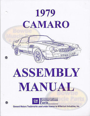 1979 79 Camaro Factory Assembly Manual Z28 Rs Berlinetta