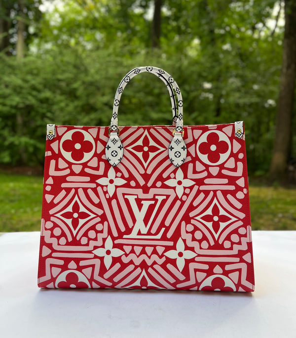 Louis Vuitton Limited Edition Cream/Red Monogram Canvas Crafty Neverfull mm NM Bag