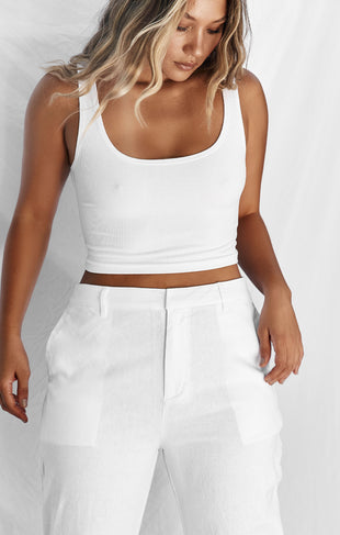 THE LUXE RIB LOW BACK BODYSUIT - WHITE – All Things Golden