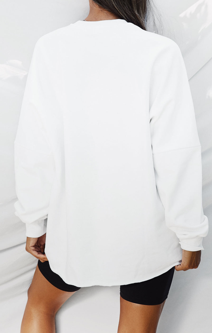 white oversize jumper